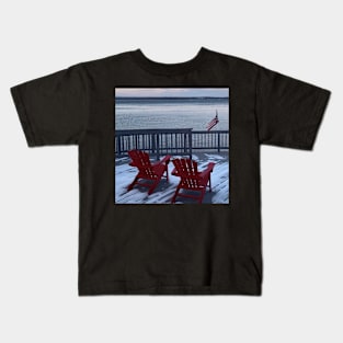 Winter view Saratoga Lake Kids T-Shirt